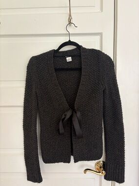 Ulla Johnson Black Knit Tie-Front Cardigan